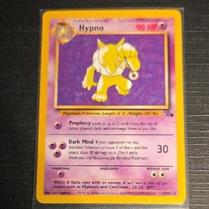 Pokemon Fossil Set 1999 Hypno Rare Non Holo Trading Card (23/62)